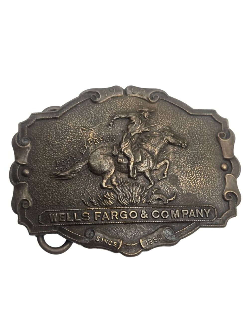 Wells Fargo Belt Buckle Pony Express Vintage Horse Western Wear Old West